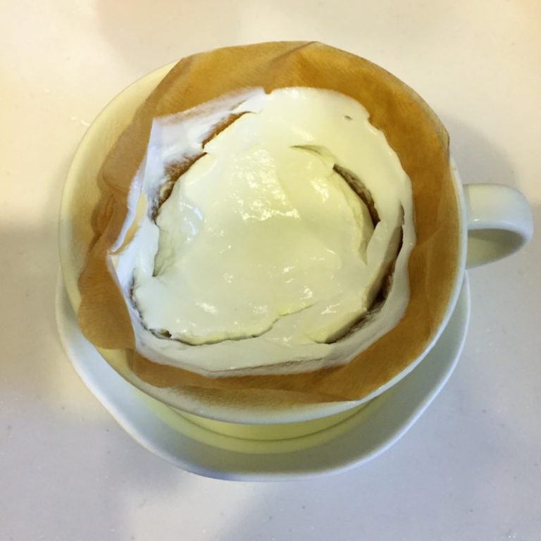 水切りヨーグルト　コーヒーフィルター　離乳食　生クリーム